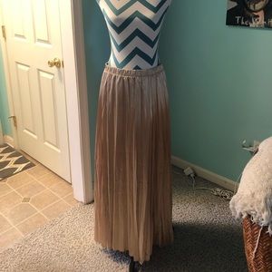 Chico’s Maxi Gold Satin Skirt